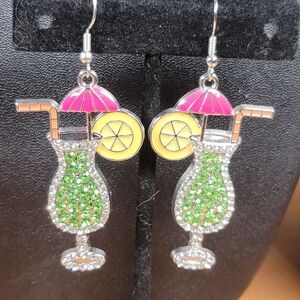 Paparazzi Vibrant Cocktail Earrings with Pink and Green